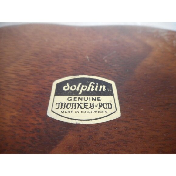 MCM Vintage Genuine Monkey Pod Divided Tray Dolphin Phillipines - Picture 3 of 4